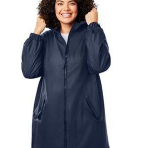 VEUC lands end 3x/24/26 womens navy plus size raincoat